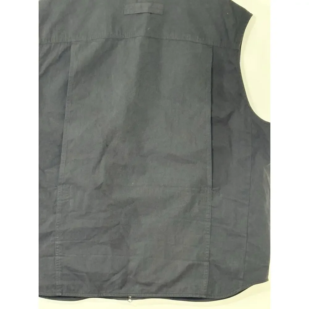 Duluth Trading Co Mens Vest Black Fishing Cargo Utility Pockets Workwear Size XL
